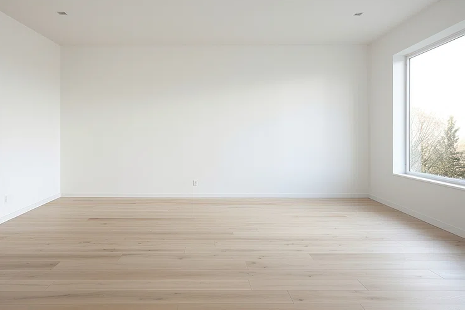 Empty bedroom before AI staging