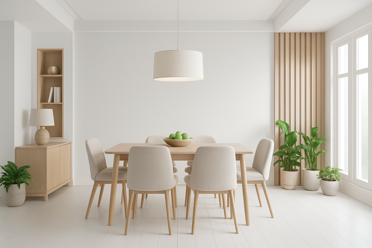 AI staged dining room with elegant furniture