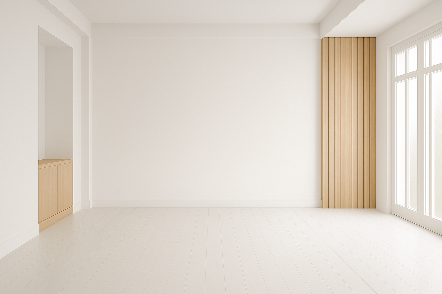 Empty dining room before virtual staging